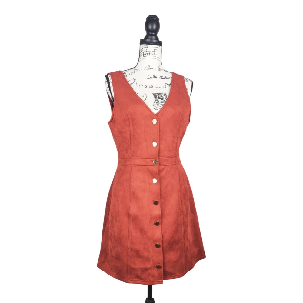 Charlotte Russe Suede Button Front Dress Size Medium